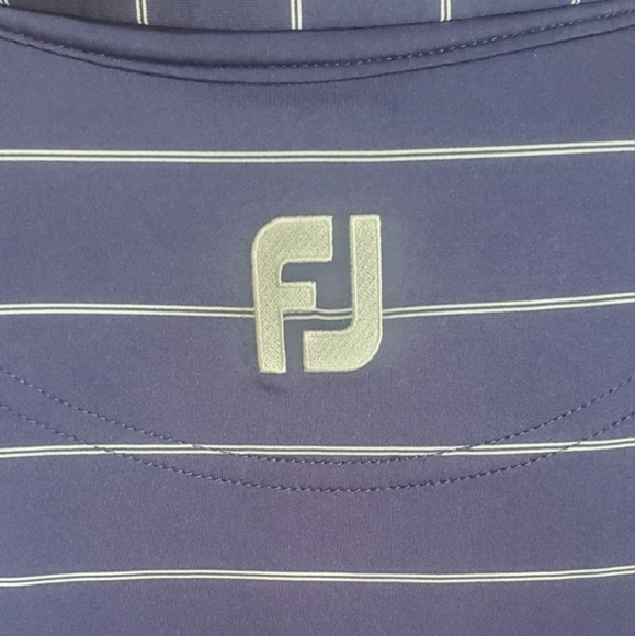 FOOTJOY men's Large blue/ white stripe polo golf shirt‎ - Picture 7 of 8